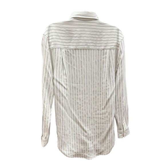 Mayson The Label White with Black Stripes Button Down Shirt NWT Size 2 - Picture 3 of 5